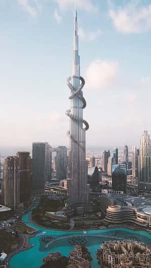 Serpenti necklace in Dubai in fake-out-of-home ad of Bvlgari