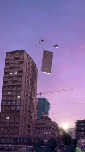 Smartphones Delivery Across the City in a fake-out-of-home ad of Samsung