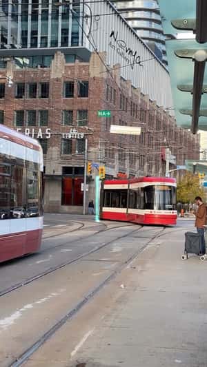 Streetcar Disappears on Portal in a fake-out-of-home ad of Toronto Transit Commission
