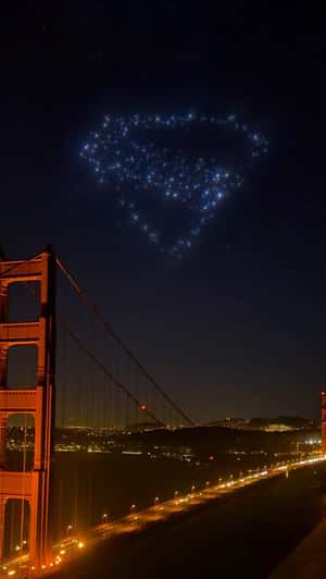 Star Constellation Forming Logo in a fake-out-of-home ad of Superman