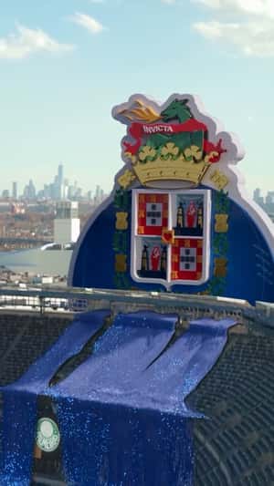 3D Logo Emerges Behind Stadium in a fake-out-of-home ad of FC Porto