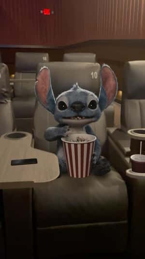 Stitch Watching Movie in Theater in a fake-out-of-home ad of Disney Studios