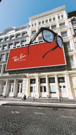 Reverse Sunglasses in fake-out-of-home ad of Ray-Ban