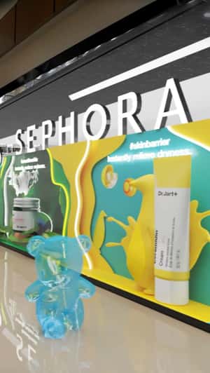 White Tiger Walks Inside the Mall in a fake-out-of-home ad of Sephora