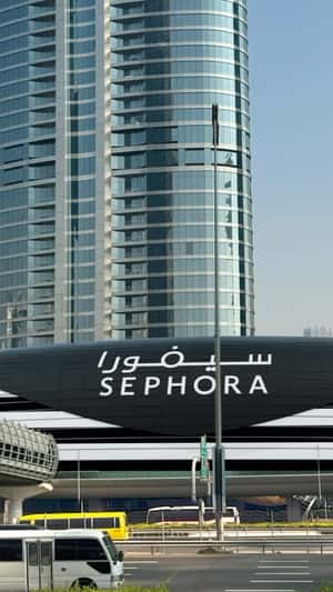 Train Station Branding Transformation in a fake-out-of-home ad of Sephora