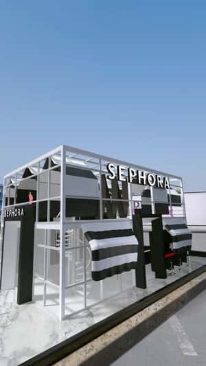 Booth Transforms at Open Space in a fake-out-of-home ad of Sephora