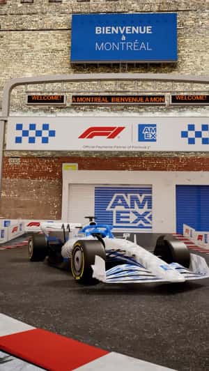 F1 Start Line at Building in a fake-out-of-home ad of American Express
