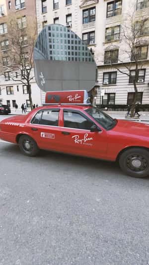 Sunglass Lens on Taxi in fake-out-of-home ad of Ray-Ban