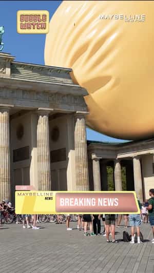 Yellow Bubble Spotted at Landmarks in a fake-out-of-home ad of Maybelline