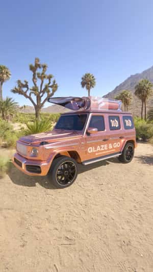 Eye Shadow Colors the Car in a fake-out-of-home ad of Urban Decay