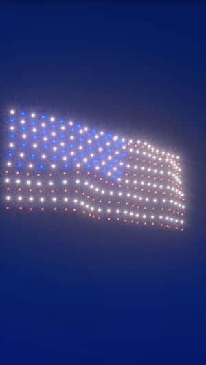 Waving Flag by Drone Lights in a fake-out-of-home ad of Carnival Cruise