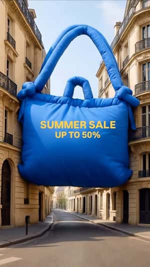 Bag Stuck Between Buildings in a fake-out-of-home ad of Ölend