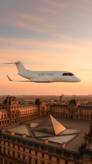 Brand’s Jet and Boat Spotted in Paris in a fake-out-of-home ad of Bahia Maria