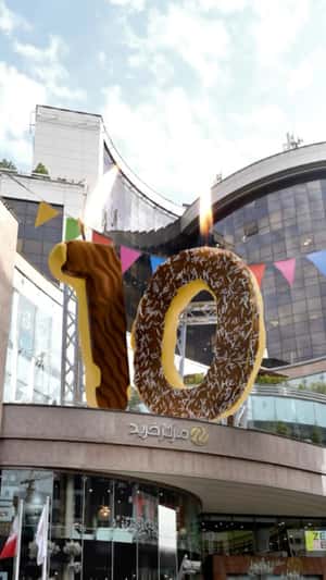 Number Donuts Installation at Mall in a fake-out-of-home ad of Palladium