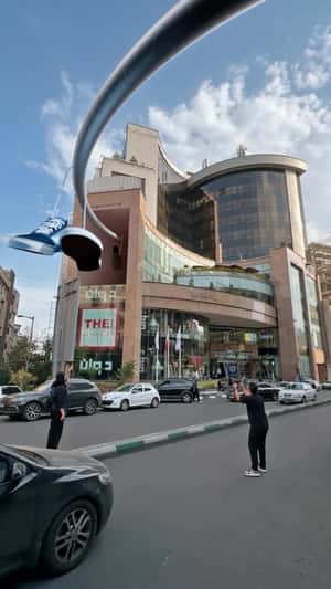 Fashion Items Glide on Cable Line in a fake-out-of-home ad of Palladium