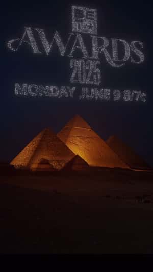 Drone Light Show Above Pyramids in a fake-out-of-home ad of BET