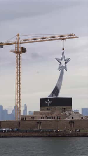 Trophy Replacing Statue of Liberty in a fake-out-of-home ad of BET