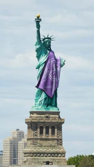 Towel Drapes on Statue of Liberty in a fake-out-of-home ad of FOOH Ad of Christy
