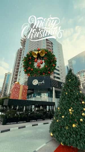 Christmas Decor Installed at Cafe in a fake-out-of-home ad of Aseel Restaurant