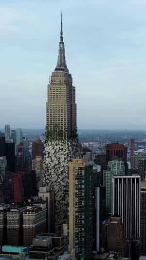 White Flowers Bloom in NYC in a fake-out-of-home ad of Carolina Herrera