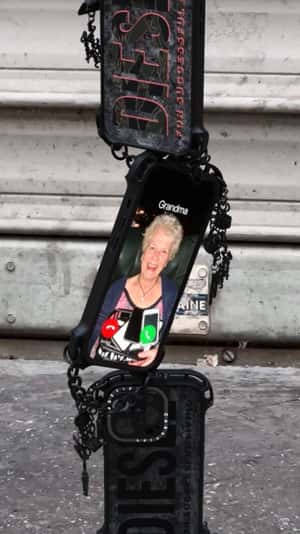Smartphones Consumed by a Smartphone in a fake-out-of-home ad of Diesel