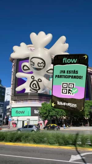 Character Emerges from Digital Screen in a fake-out-of-home ad of Lollapalooza
