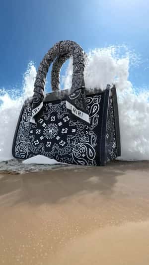 Giant Bag Launch at Shore in fake-out-of-home ad of AMIRI
