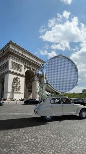 Giant Snare Drum in Paris in fake-out-of-home ad of AMIRI