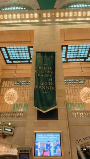 Banner Hangs inside Grand Central in a fake-out-of-home ad of Game of Thrones 