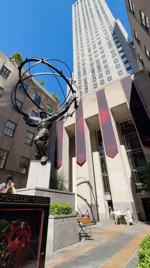 Banners Hang at Rockefeller Center in a fake-out-of-home ad of Game of Thrones