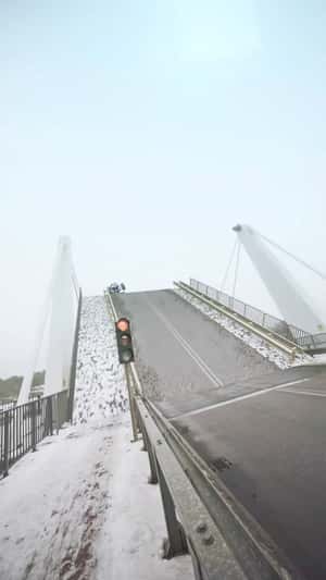 Monster Truck Soars Off the Bridge in a fake-out-of-home ad of LEGO
