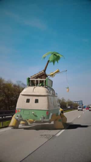Van Transforms into Flying Turtle Van in a fake-out-of-home ad of LEGO