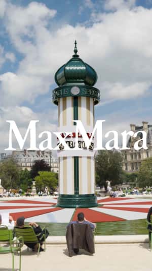 Column Ad Rises at Fountain in a fake-out-of-home ad of Max Mara
