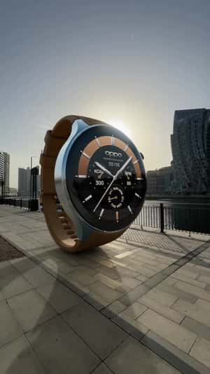 Smartwatches Rolling at Promenade in a fake-out-of-ad of OPPO