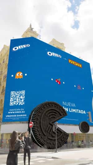  PAC-MAN cCookie Chases Cookies in a fake-out-of-home ad of Oreo