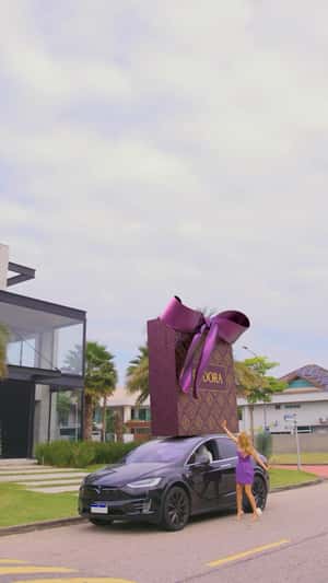 Perfume in Purple Box in fake-out-of-home ad of Eudora