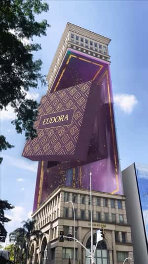 Building Gift Box in fake-out-of-home ad of Eudora