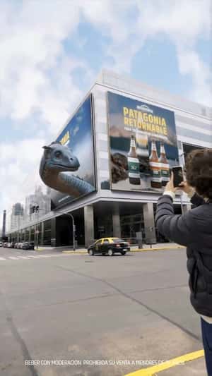 Creature Emerges on Billboard in a fake-out-of-home ad of Cerveza Patagonia