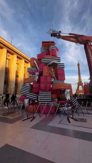 Crane Puts Star on Stacked Gift Boxes in a fake-out-of-home ad of Sephora