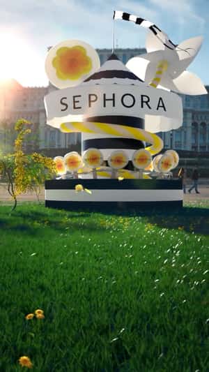  Flowers Bloom on Pavement in a fake-out-of-home ad of Sephora
