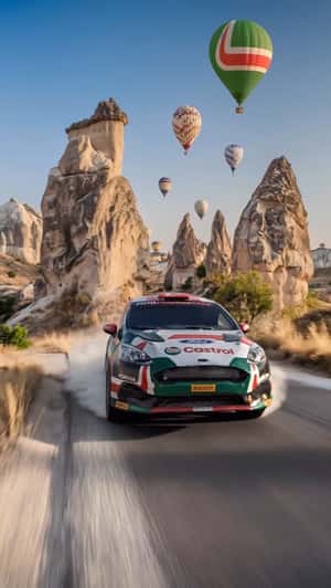 Car Assembles on Suburban Street in a fake-out-of-home ad of Castrol