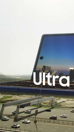 Phone Flips Open Along the Road in a fake-out-of-home ad of Samsung Mobile