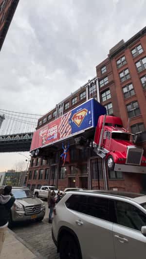 Superman Lifts the Truck in a fake-out-of-home ad of Keebler