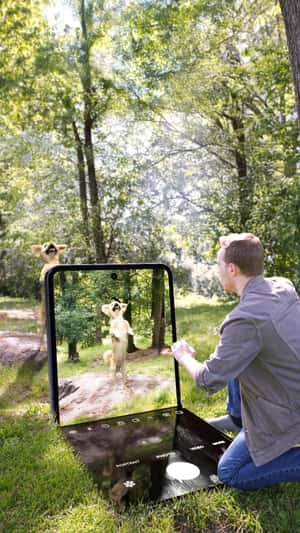 Phone Transformed into Window in a fake-out-of-home ad of Samsung Galaxy