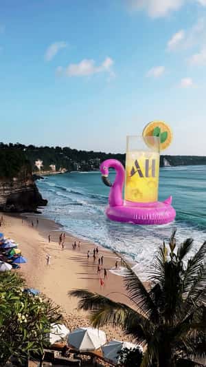 Flamingo Inflatable Carries a Drink in a fake-out-of-home ad of ALL Accor