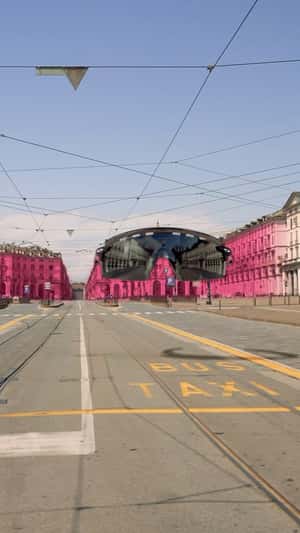 Helmet Paints the City Pink in a fake-out-of-home ad of OAKLEY Bike