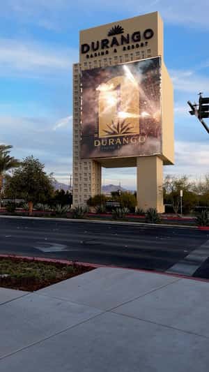 Birthday Cake Revealed at Billboard in a fake-out-of-home ad of Durango Casino & Resort