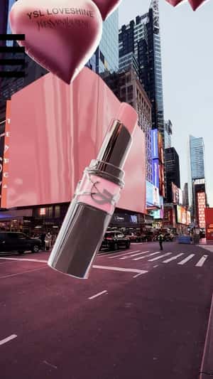 Lipstick Emerges from Digital Billboard in a fake-out-of-home ad of Sephora
