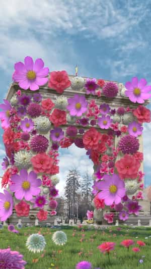 Spring Flowers Bloom at Monument in a fake-out-of-home ad of Sephora