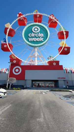 Grocery Basket Ferris Wheel in a fake-out-of-home ad of Target
